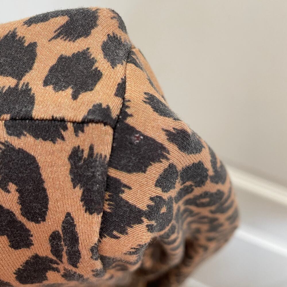 Reformation Smith Dress Leopard Print Bodycon Mini Long Sleeve Black Tan XS - Picture 6 of 7